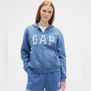 Gap Relaxed Logo Spellout Zip Hoodie Jacket Coat NWOT XL Cozy Soft Classic